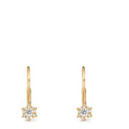 Oorbellen 750/18K geel goud Diamant 0.17 ct, 2 Steen, w-si