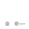Oorknoppen 750/18K witgoud Diamant 0.112 ct, 14 Steen, w-si Ø4 mm