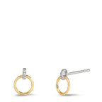 Oorknoppen 375/9K geel goud, 375/9K witgoud Zirkonia 6 Steen