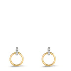 Oorknoppen 375/9K geel goud, 375/9K witgoud Zirkonia 6 Steen