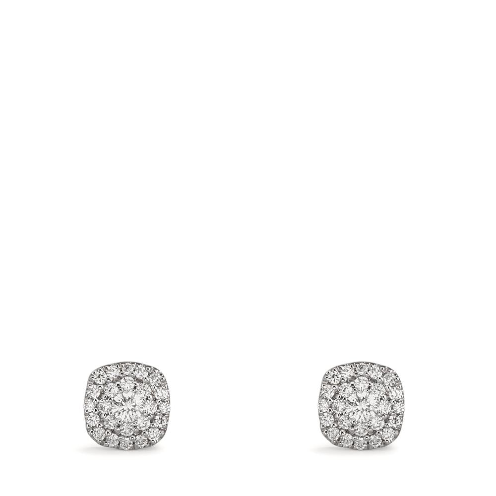 Oorknoppen 750/18K witgoud Diamant 0.18 ct, w-si Ø5 mm