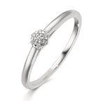 Fingerring 750/18 K Weissgold Diamant 0.06 ct, 7 Steine, w-si