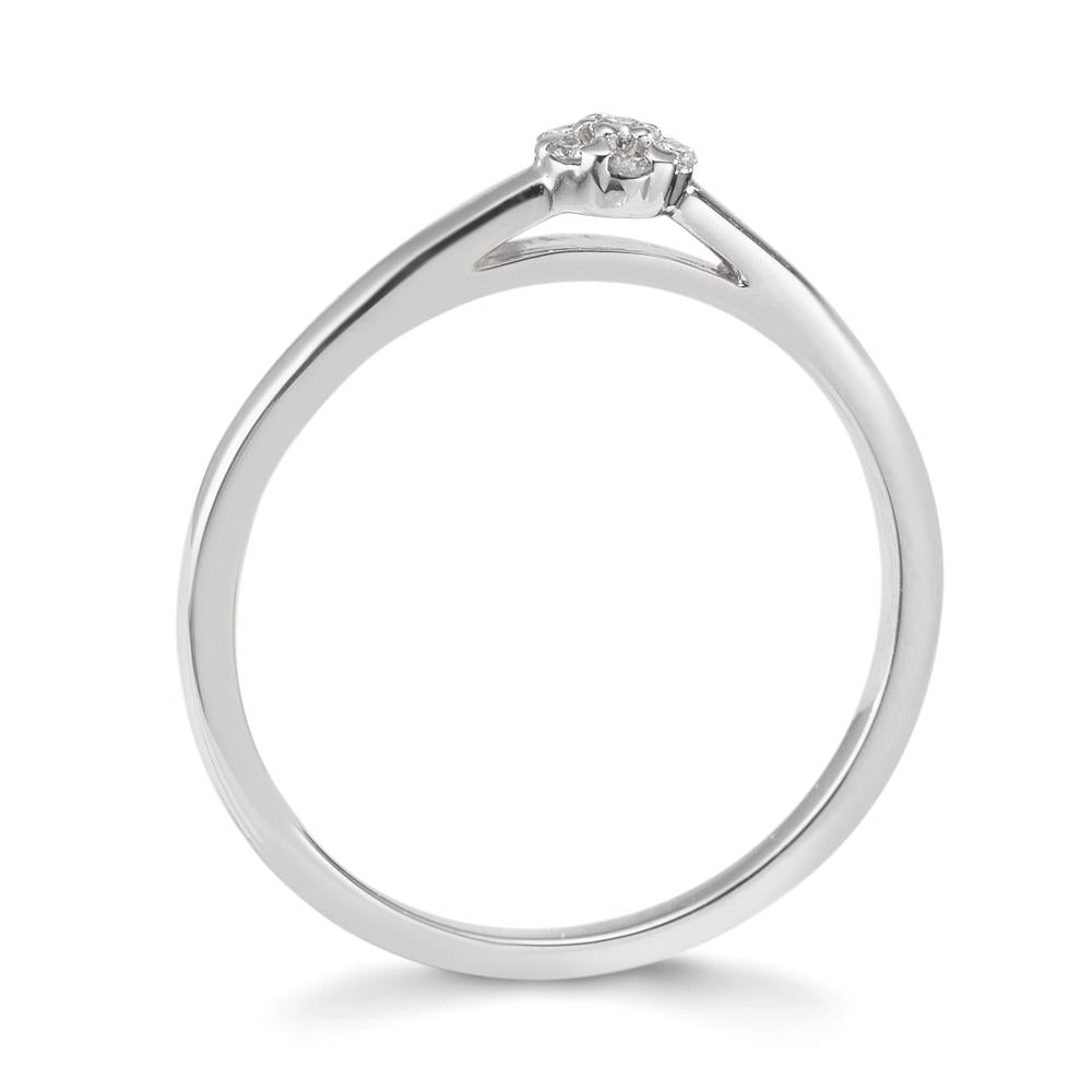Fingerring 750/18 K Weissgold Diamant 0.06 ct, 7 Steine, w-si
