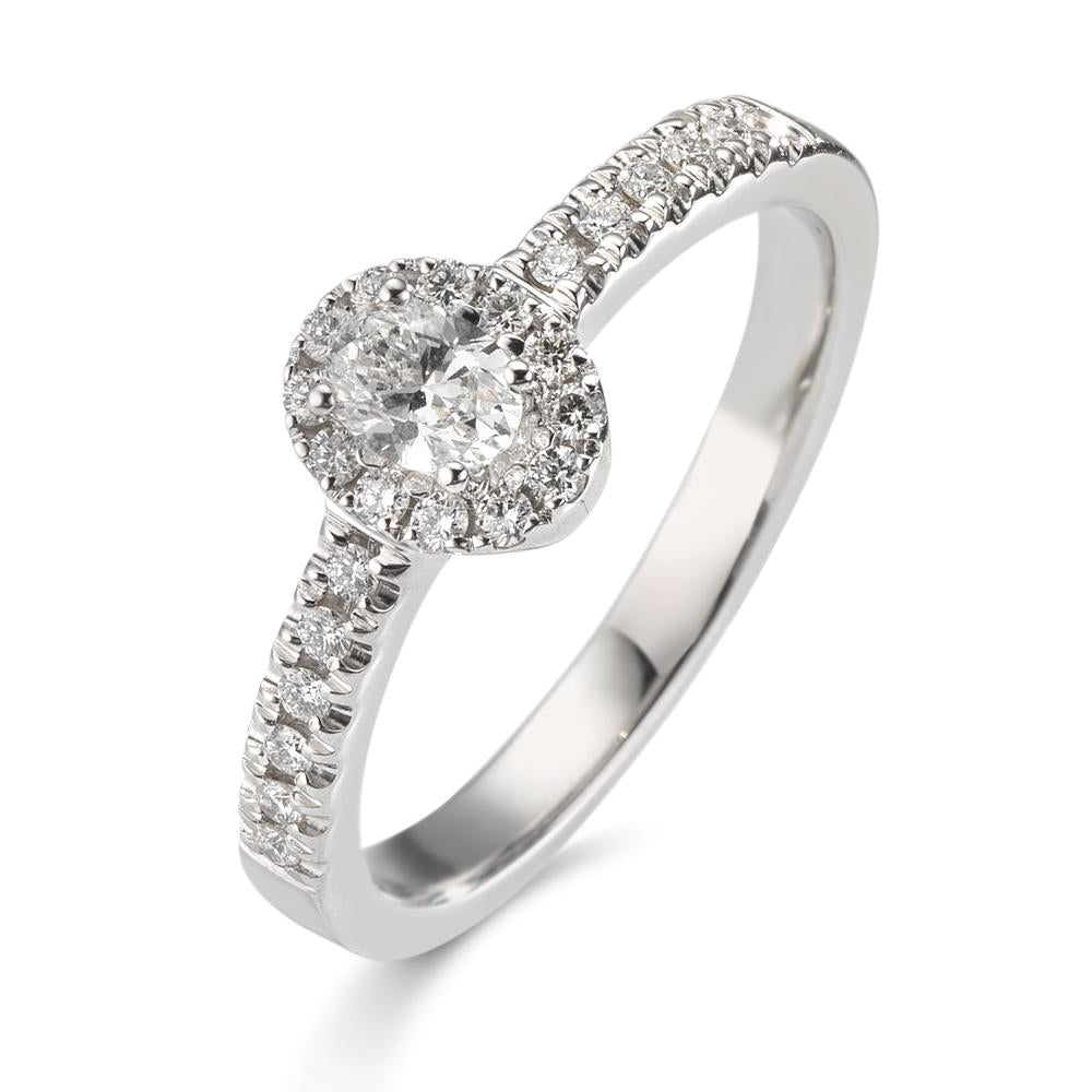 Bague Or blanc 18K Diamant 0.37 ct, w-si