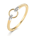 Ring 375/9K geel goud Zirkonia 6 Steen