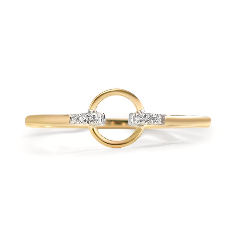 Ring 375/9K geel goud Zirkonia 6 Steen