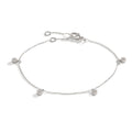 Armband 750/18 K Weissgold Diamant 0.24 ct, 28 Steine, w-si verstellbar