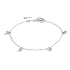 Armband 750/18 K Weissgold Diamant 0.24 ct, 28 Steine, w-si verstellbar