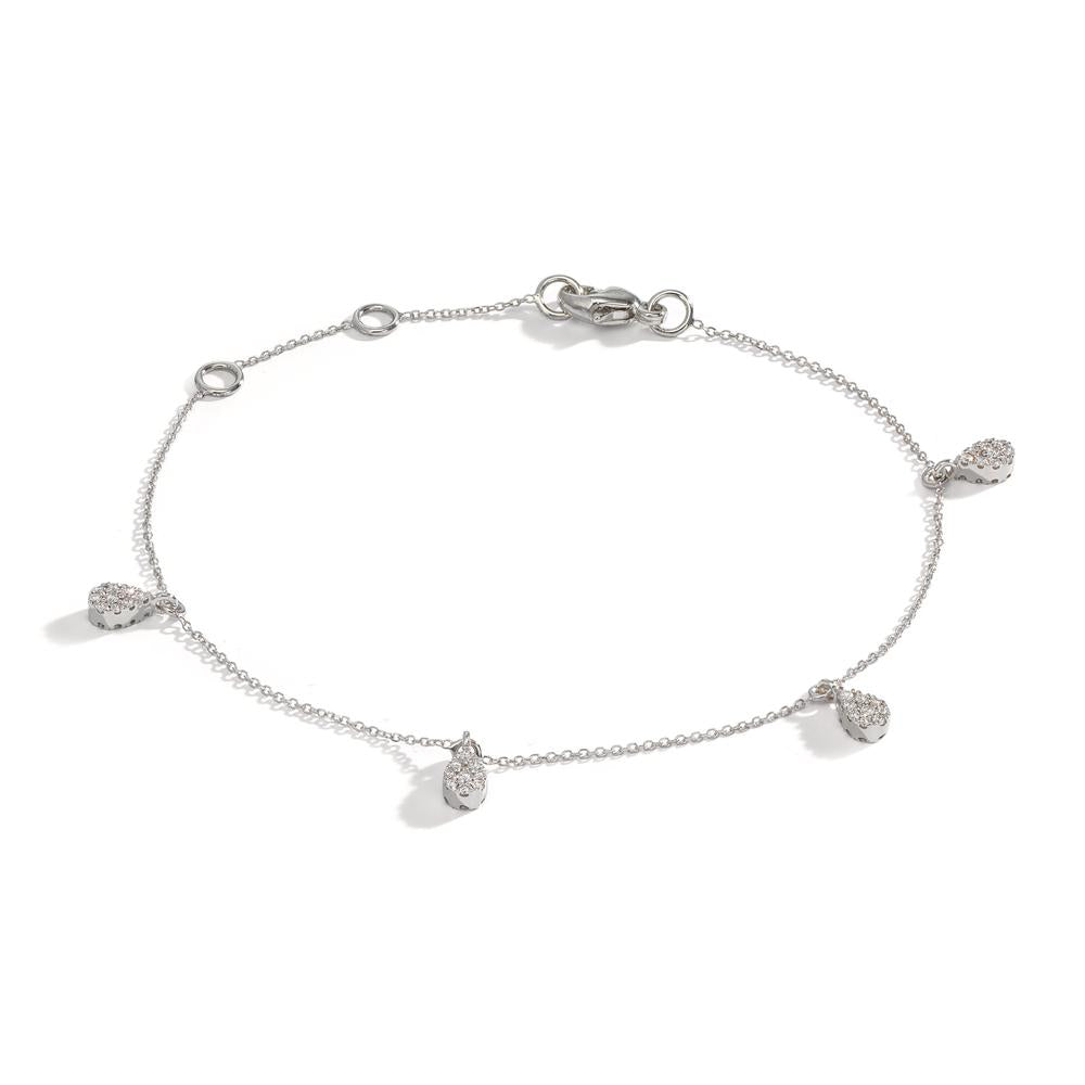 Bracelet Or blanc 18K Diamant 0.32 ct, 36 Pierres, w-si 16-19 cm