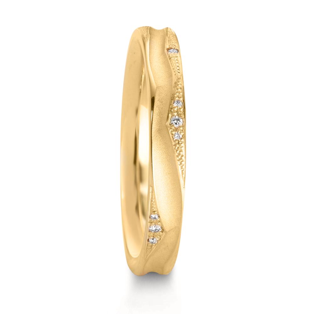 Partnerring 750/18 K Gelbgold Diamant 0.033 ct, 12 Steine, w-vsi