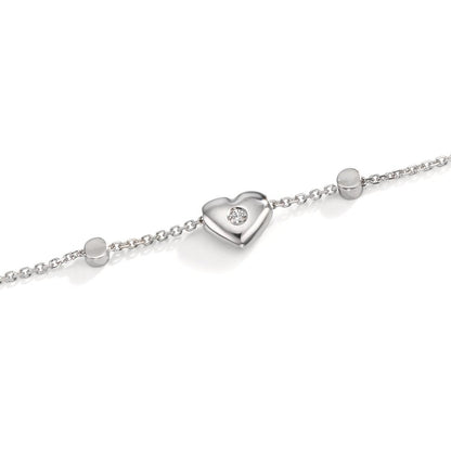 Armband 750/18K witgoud Zirkonia 2 Steen Hart