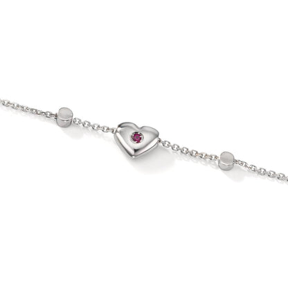 Armband 750/18K witgoud Zirkonia 2 Steen Hart