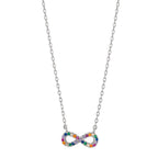 Collier Argent Zircone coloré Rhodié Infini 42-45 cm
