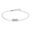 Armband Silber Zirkonia bunt rhodiniert Infinity verstellbar