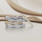 Memory ring 750/18K geel goud Diamant wit, 1 ct, 33 Steen, [Brillant], w-si