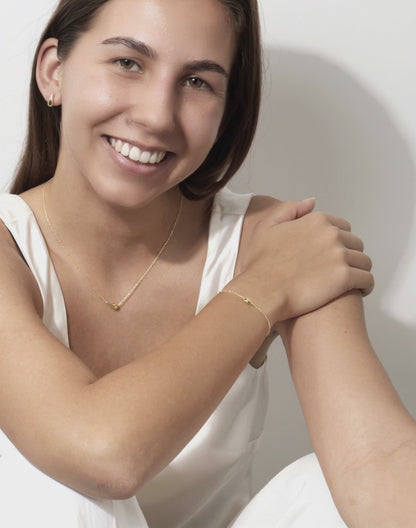Oorknoppen Zilver Geel Verguld