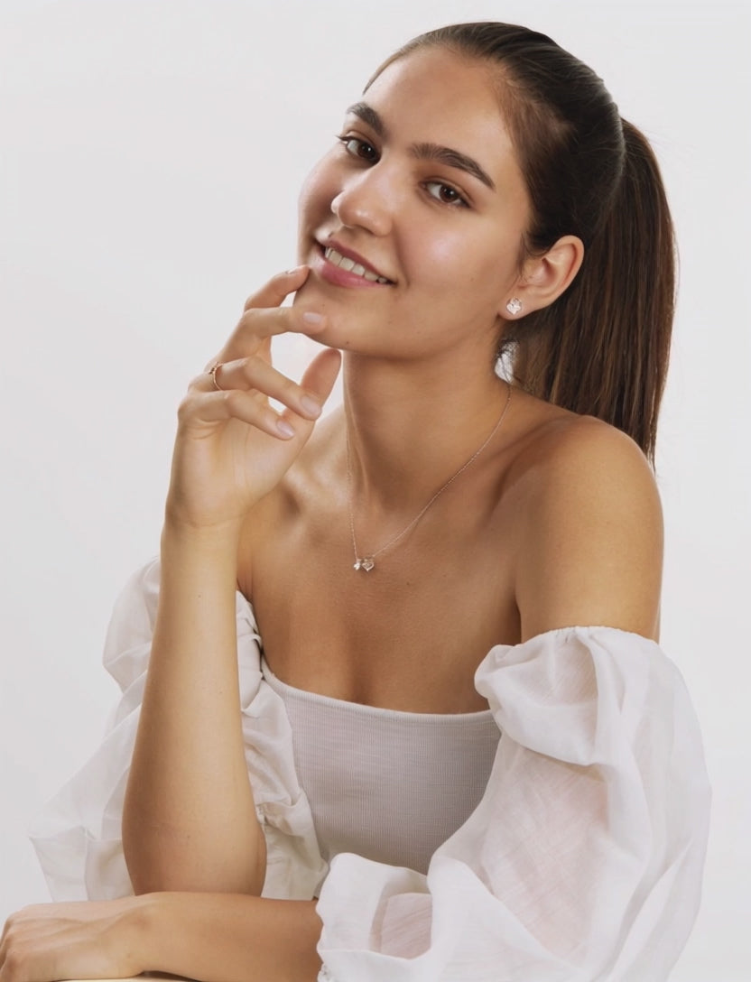 Bague Argent Zircone rosé Plaqué or Fleur Ø9 mm