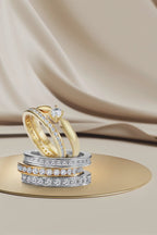 Memory ring 750/18K geel goud Diamant 0.50 ct, 38 Steen, w-si
