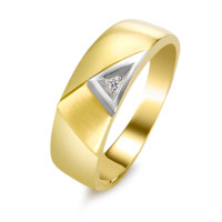 Ring 750/18 krt geel goud Diamant 0.005 ct, w-si