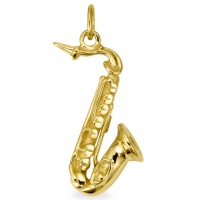 Hanger 750/18 krt geel goud Saxofoon-506866