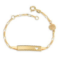 Graveer armband 750/18 krt geel goud Hart 12-14 cm-528932