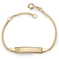 Graveer armband 375/9 krt geel goud Beschermengel 12-14 cm-537542