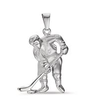 Pendentif Argent Rhodié Hockey sur Glace