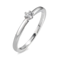 Solitaire ring 750/18K krt witgoud Diamant 0.10 ct, w-si-546292