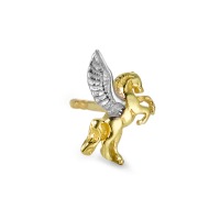 Oorknop 1 stuk 750/18 krt geel goud Pegasus-557187