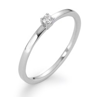 Solitaire ring 750/18K krt witgoud Diamant wit, 0.05 ct, [Brillant], w-si-558291