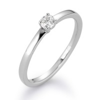 Solitaire ring 750/18K krt witgoud Diamant wit, 0.10 ct, [Brillant], w-si-558292