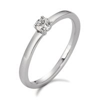 Solitaire ring 750/18K krt witgoud Diamant wit, 0.15 ct, [Brillant], w-si