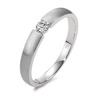 Solitaire ring 750/18K krt witgoud Diamant 0.10 ct, w-si