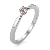 Solitaire ring 750/18K krt witgoud Diamant wit, 0.10 ct, w-si