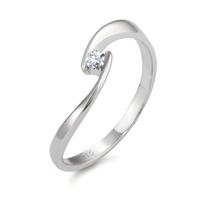 Solitaire ring 750/18K krt witgoud Diamant wit, 0.06 ct, [Brillant], w-si-564853