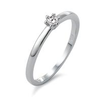 Solitaire ring 750/18K krt witgoud Diamant wit, 0.07 ct, [Brillant], w-si-564859