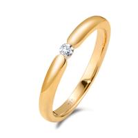Solitaire ring 750/18 krt geel goud Diamant wit, 0.06 ct, [Brillant], w-si-565948
