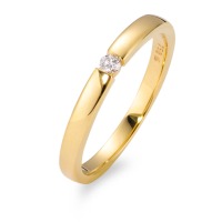 Solitaire ring 750/18 krt geel goud Diamant wit, 0.05 ct, [Brillant], w-si-565949
