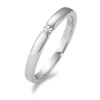 Solitaire ring 750/18K krt witgoud Diamant wit, 0.05 ct, [Brillant], w-si-565950