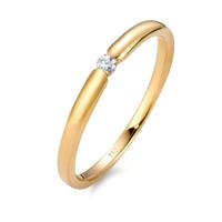 Solitaire ring 750/18 krt geel goud Diamant wit, 0.04 ct, [Brillant], w-si