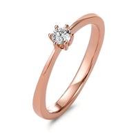 Solitaire ring 750/18 krt rood goud Diamant 0.15 ct, [Brillant], w-si-573423