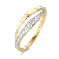 Ring 750/18 krt geel goud Diamant wit, 0.06 ct, 12 Steen, [Brillant], w-si-583580