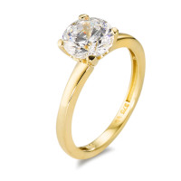 Solitaire ring 375/9 krt geel goud Zirkonia wit Ø7 mm-583645