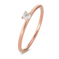 Solitaire ring 750/18 krt rood goud Diamant 0.10 ct, w-si