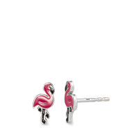 Oorknoppen Zilver Gelakt Flamingo-588164