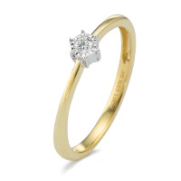 Solitaire ring 375/9 krt geel goud Diamant 0.05 ct, w-si Bi-color-589290