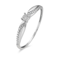 Solitaire ring 750/18K krt witgoud Diamant 0.02 ct, w-si