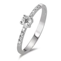Solitaire ring 750/18K krt witgoud Diamant 0.23 ct, 9 Steen, w-si-590790