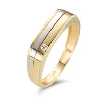 Ring 750/18 krt geel goud, 750/18K krt witgoud Diamant 0.02 ct, w-si