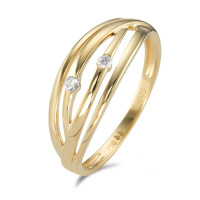 Ring 750/18 krt geel goud Diamant 0.05 ct, 2 Steen, w-si-590871
